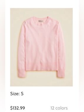 J.CREW Classic Fit Cashmere Sweater in Washed Pink